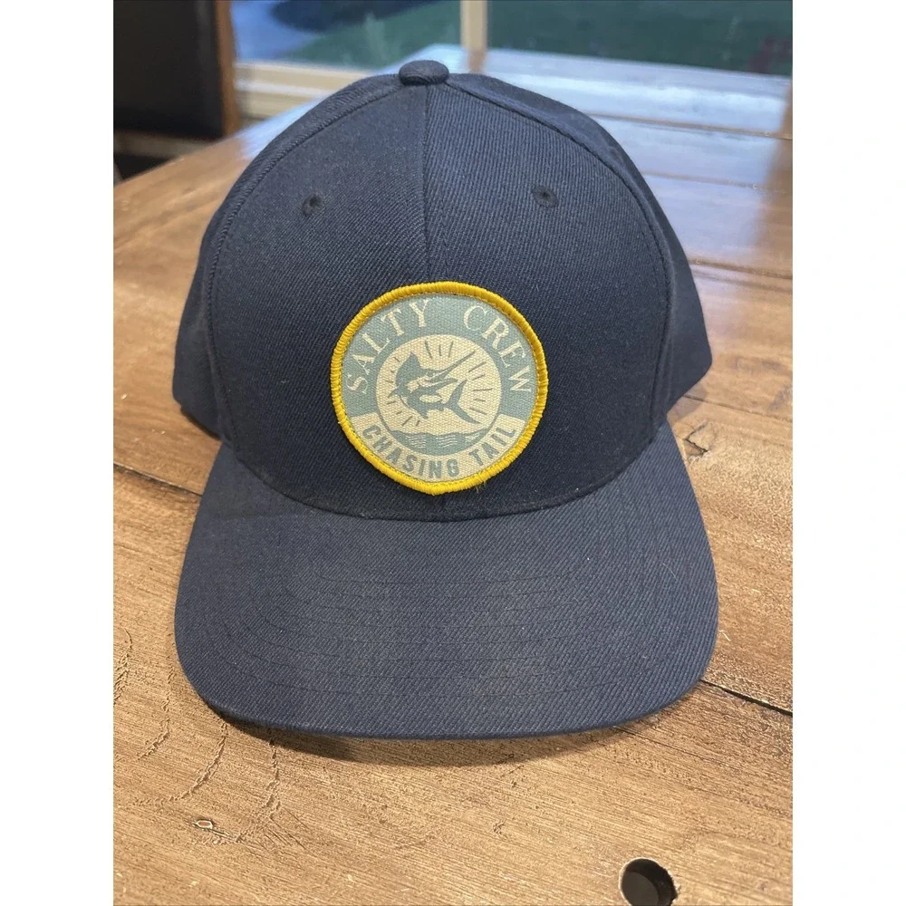Salty Crew Chasing Tail Cap Hat Adult‎ Beige Wool Acrylic Blend Trucker Snapback